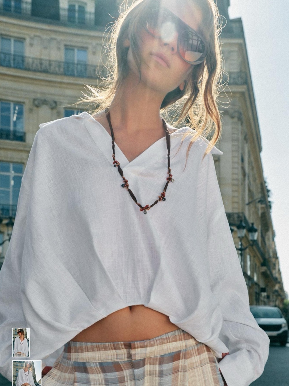 Zara White V-Neck Lightweight Linen Blouse - Picture 1 of 3